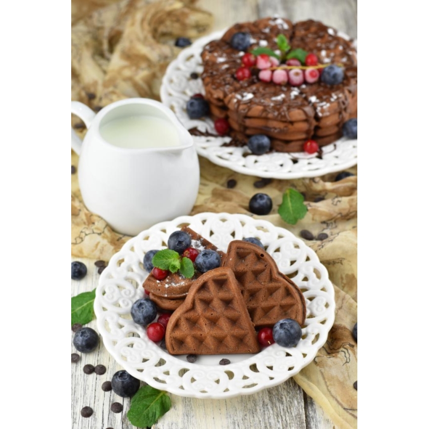 Heinner HWF-1000CR - Vaflių keptuvė 1000W/230V juoda/rožinio aukso