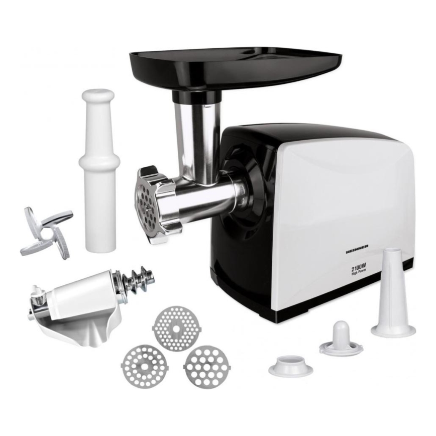 Heinner MG-2100BKWH - Mėsos malūnėlis 2100W/230V juoda/balta