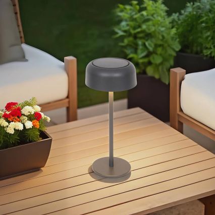 Hesperide - LED saulės stalinė lempa BOLTY LED/3,7V 2600 mAh IP65 antracitas