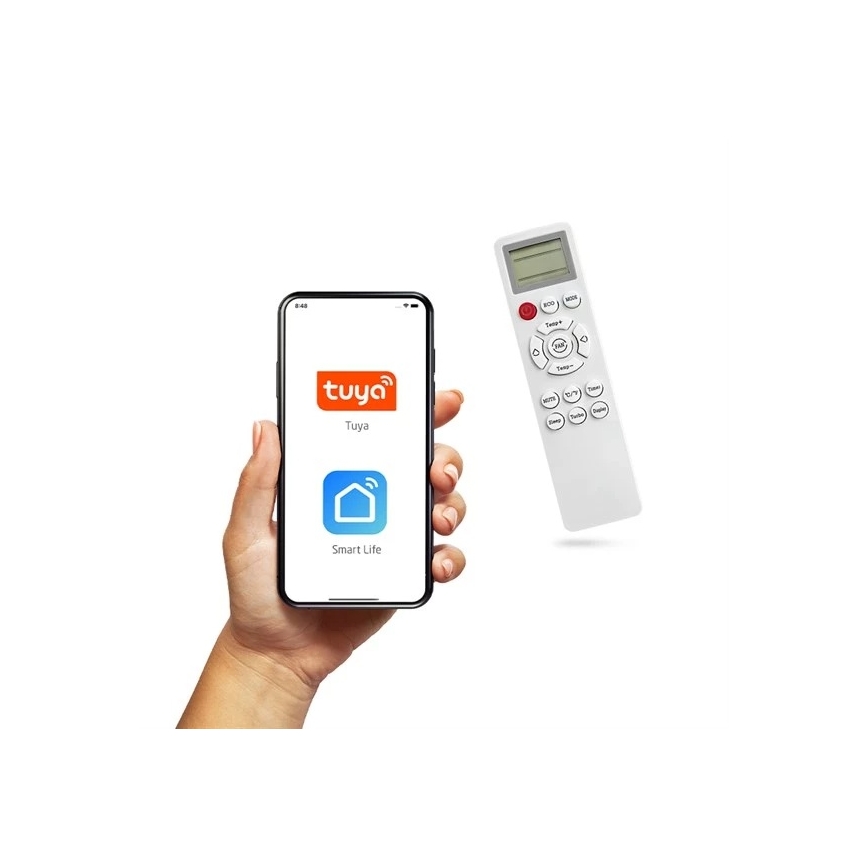 Hibridinis saulės kondicionierius 3,5kW Tuya baltas + nuotolinis pultas