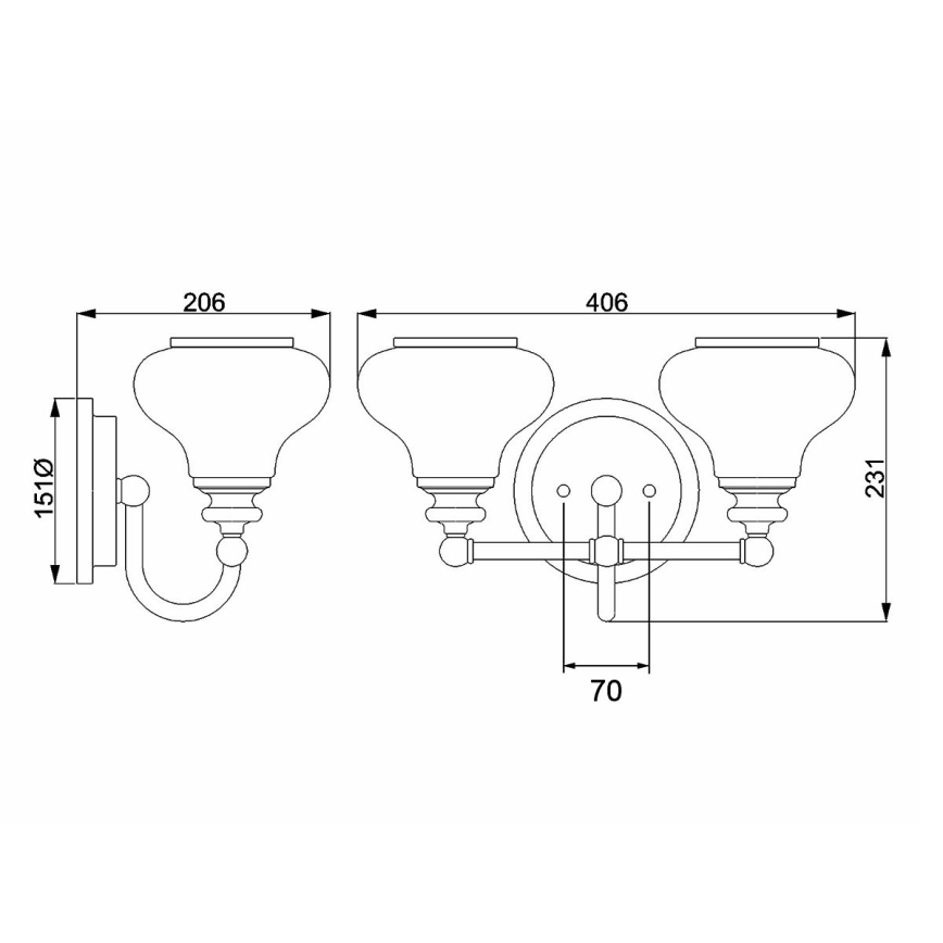 Hinkley - LED vonios šviestuvas AINSLEY 2xG9/3W/230V IP44