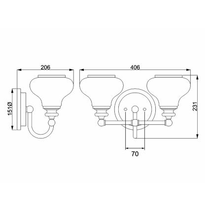 Hinkley - LED Sieninis vonios šviestuvas AINSLEY 2xG9/3W/230V IP44 matinis chromas