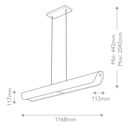 Hinkley - LED Pakabinamas šviestuvas ant laido ARCO LED/43W/230V 3000K auksinė