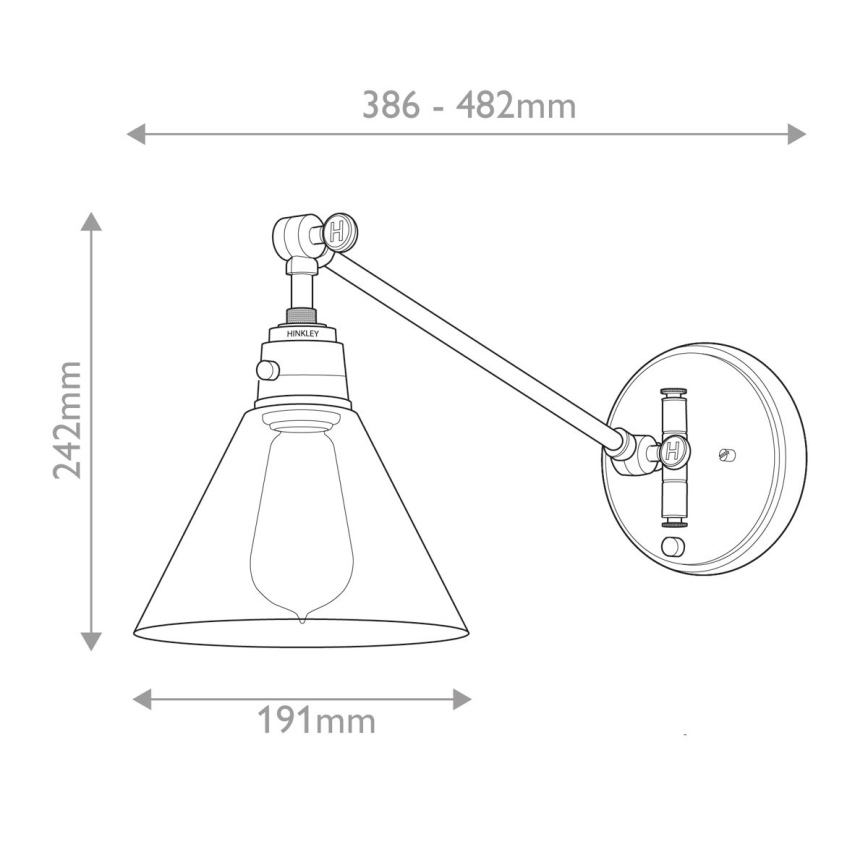 Hinkley - Sieninis šviestuvas ARTI 1xE27/60W/230V žalvaris
