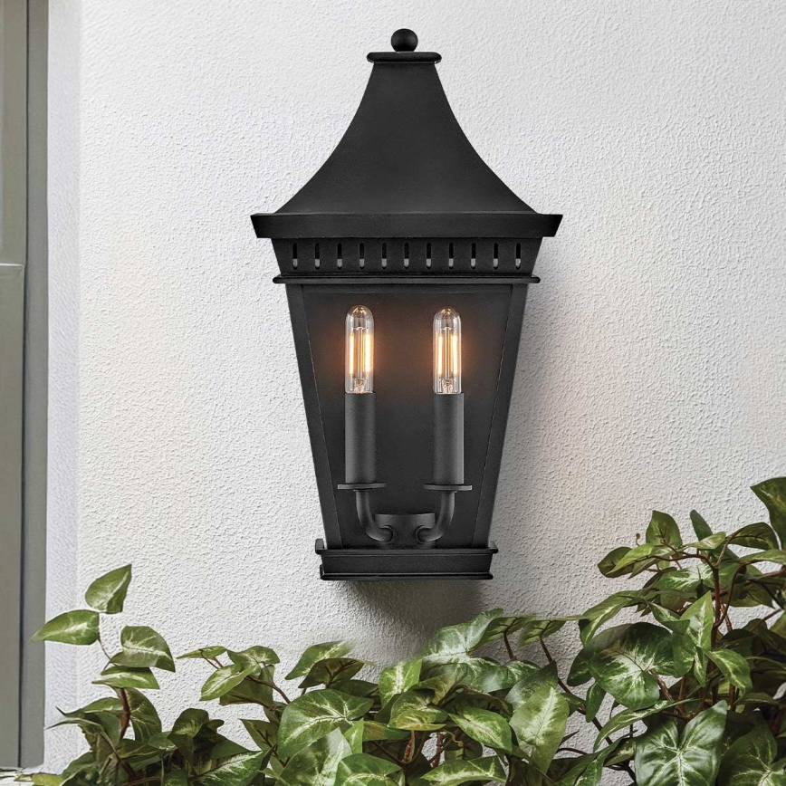 Hinkley - Lauko sieninis šviestuvas CHAPEL HILL 2xE14/40W/230V IP44 juoda
