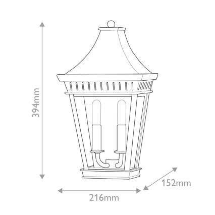 Hinkley - Lauko sieninis šviestuvas CHAPEL HILL 2xE14/40W/230V IP44 juoda