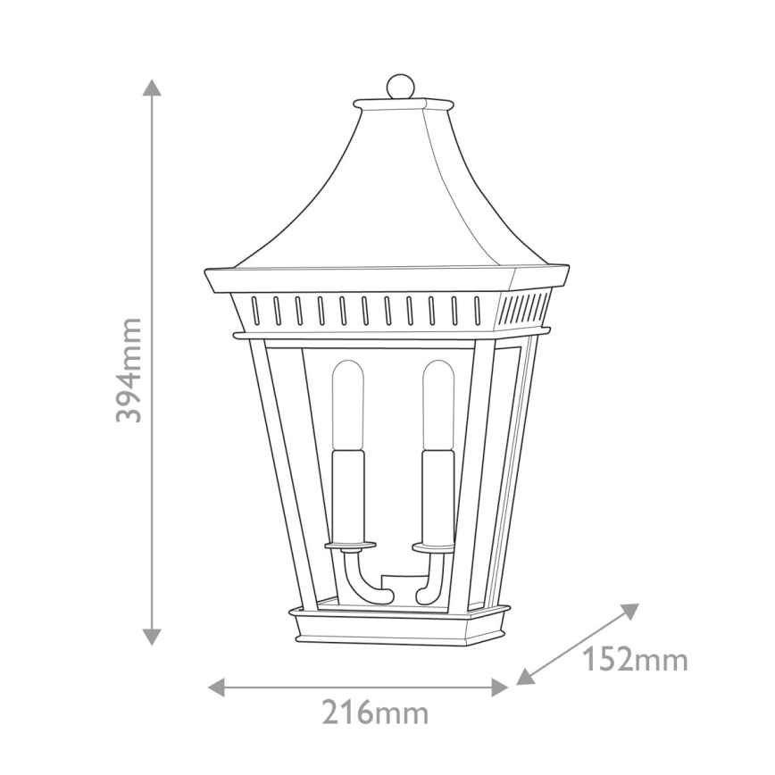 Hinkley - Lauko sieninis šviestuvas CHAPEL HILL 2xE14/40W/230V IP44 juoda