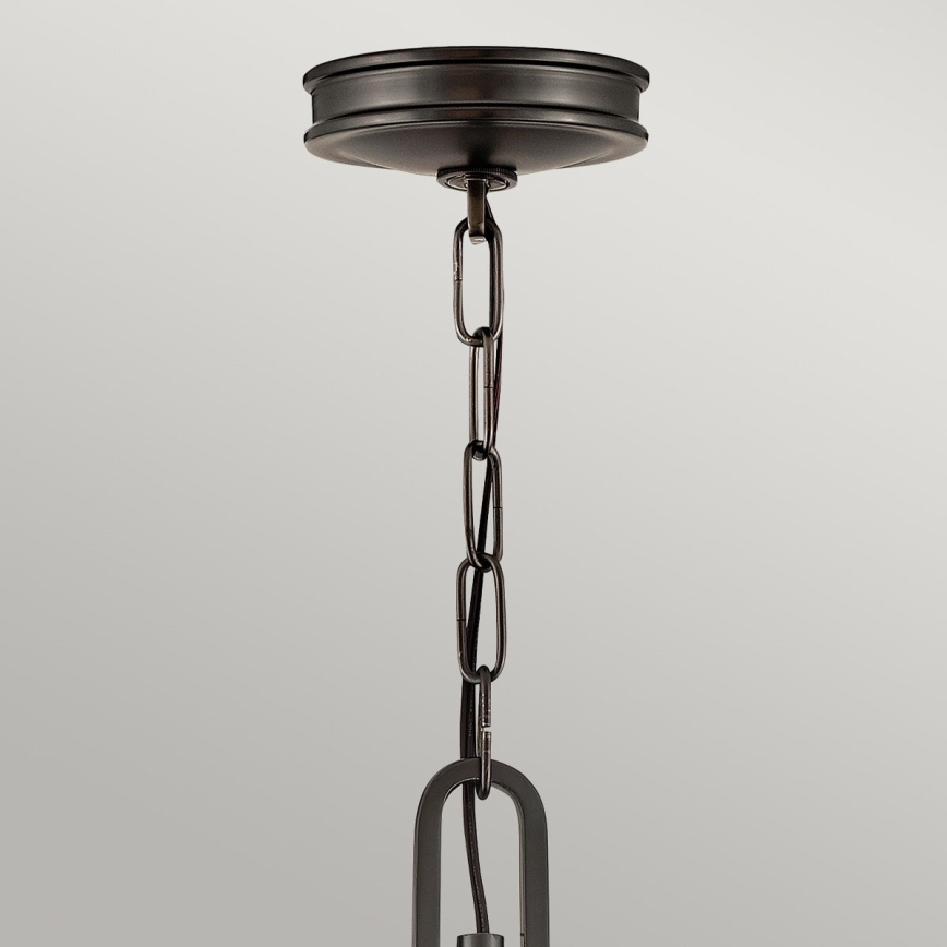 Hinkley - Pakabinama liustra ant grandinės COLLIER 4xE14/40W/230V, skersmuo 54,3 cm, juoda