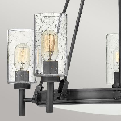 Hinkley - pakabinama liustra COLLIER ant grandinės, 5xE27/40W/230V, skersmuo 68,5 cm, juoda