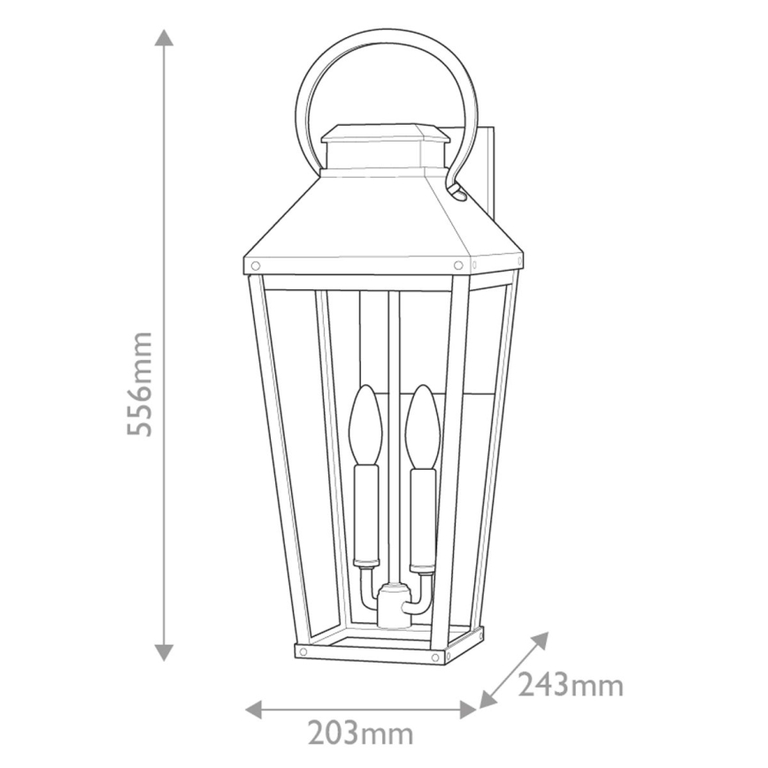 Hinkley - Lauko sieninis šviestuvas DAWSON 2xE14/40W/230V IP44 juoda
