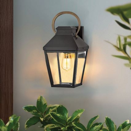 Hinkley - Lauko sieninis šviestuvas DAWSON 1xE27/60W/230V IP44 juoda