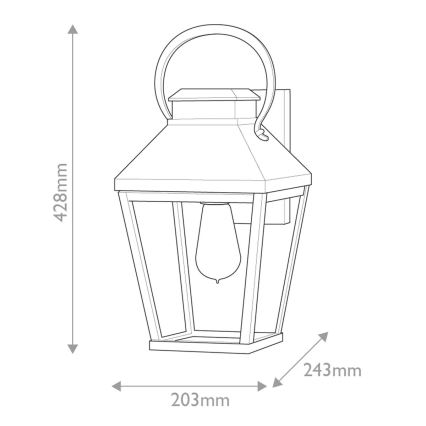 Hinkley - Lauko sieninis šviestuvas DAWSON 1xE27/60W/230V IP44 juoda