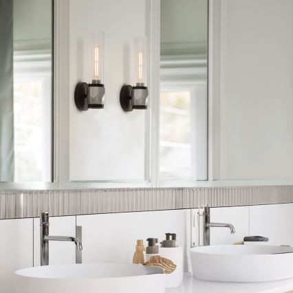 Hinkley - Vonios sieninis šviestuvas ELLISON 1xE27/40W/230V IP44 juodas