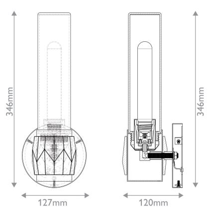 Hinkley - Sieninis vonios šviestuvas ELLISON 1xE27/40W/230V IP44 auksas