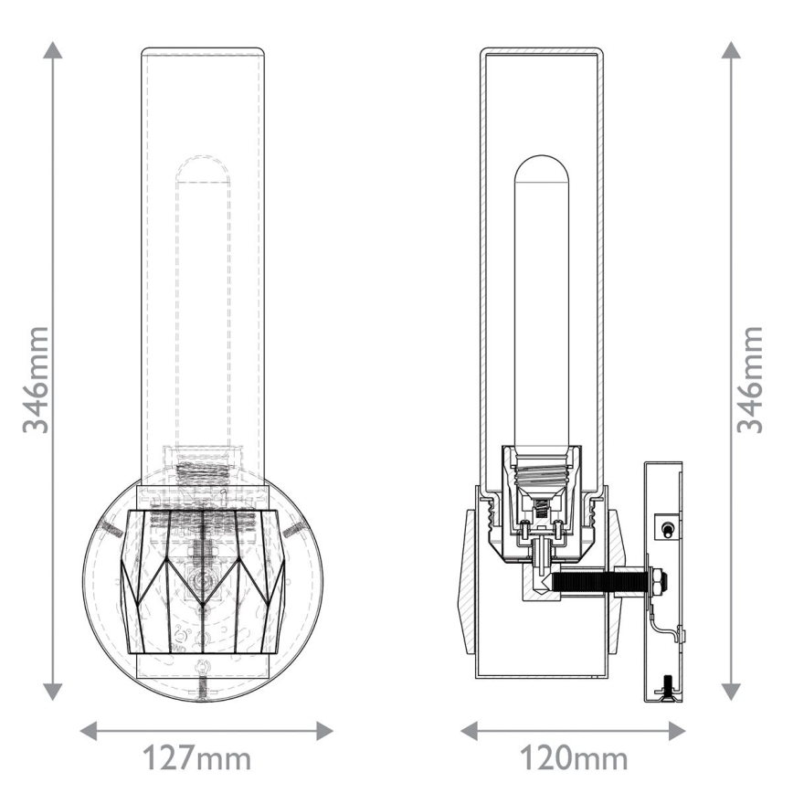 Hinkley - Sieninis vonios šviestuvas ELLISON 1xE27/40W/230V IP44 auksas
