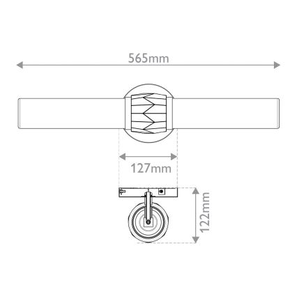 Hinkley - Sieninis vonios šviestuvas ELLISON 2xE27/40W/230V IP44 auksas