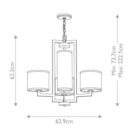 Hinkley - Liustra ant grandinės HAMPTON 4xE27/60W/230V auksinė