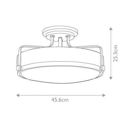 Hinkley - Paviršinė liustra HARPER 3xE27/60W/230V, skersmuo 45,6 cm, blizgus chromas