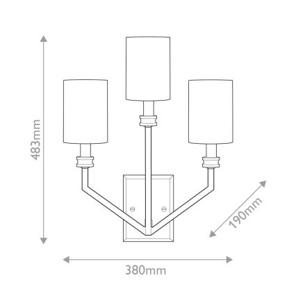 Hinkley - Sieninis šviestuvas MOORE 3xE14/40W/230V auksinis