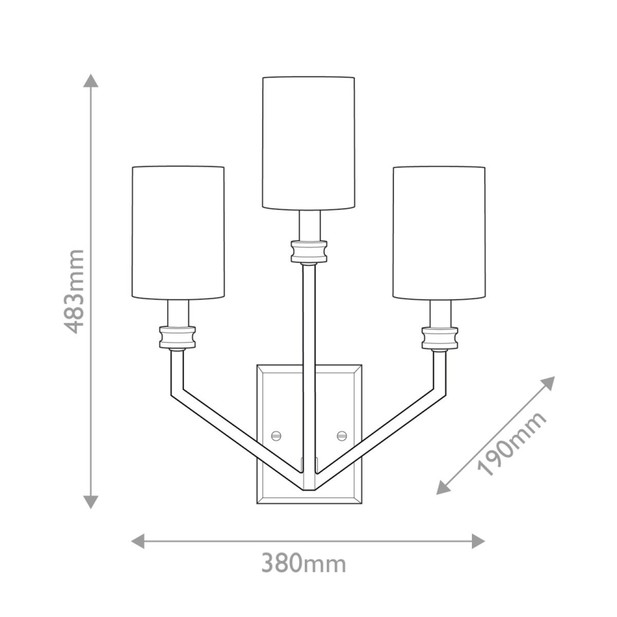 Hinkley - Sieninis šviestuvas MOORE 3xE14/40W/230V auksinis