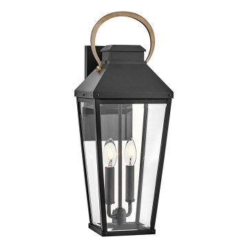 Hinkley - Lauko sieninis šviestuvas DAWSON 2xE14/40W/230V IP44 juoda