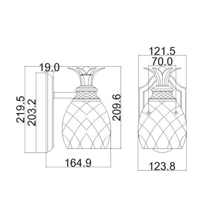 Hinkley - LED Sieninis lauko šviestuvas PLANTATION 1xG9/3W/230V IP44 aukso