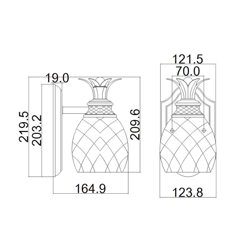 Hinkley - LED Sieninis lauko šviestuvas PLANTATION 1xG9/3W/230V IP44 aukso