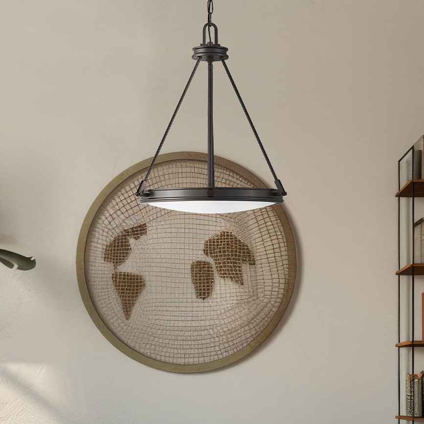 Hinkley - Pakabinama liustra ant grandinės COLLIER 4xE14/40W/230V, skersmuo 54,3 cm, juoda