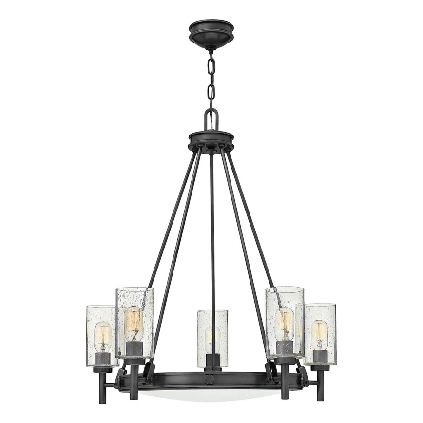 Hinkley - pakabinama liustra COLLIER ant grandinės, 5xE27/40W/230V, skersmuo 68,5 cm, juoda