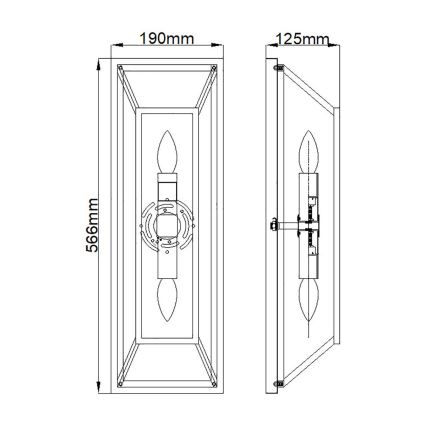 Hinkley – Sieninis šviestuvas FU LIGHTON 2xE14/60W/230V rudas/juodas