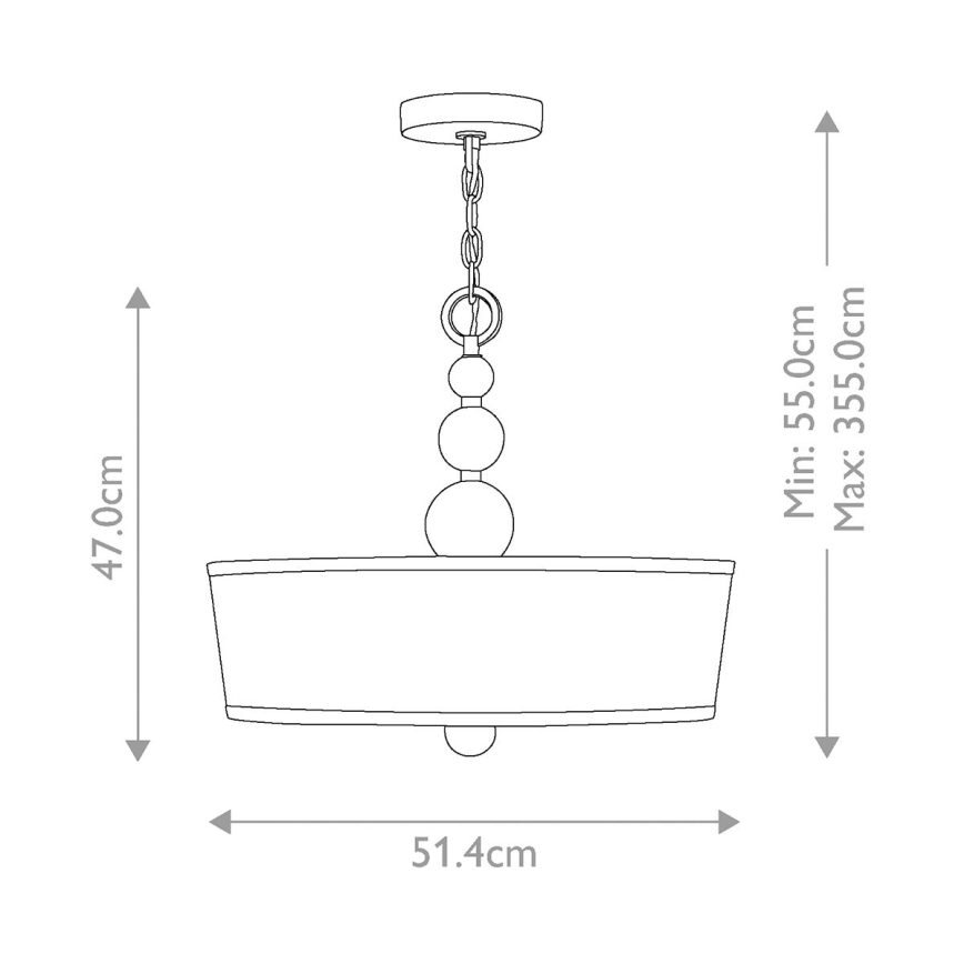 Hinkley – Sietynas ant grandinės ZELDA 3xE27/60W/230V žalvaris