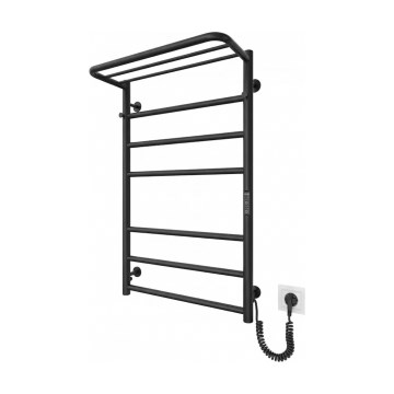 HOME vonios rankšluosčių radiatorius 95W/230V, 77x53 cm, nerūdijančio plieno/juodas, dešininis