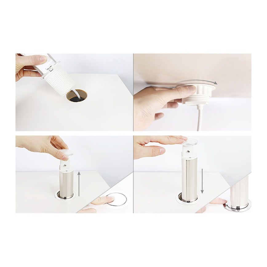 Į stalviršį montuojamas maitinimo stulpelis su 3x230V lizdais