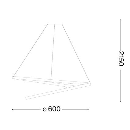 Ideal Lux - LED dimeriuojamas pakabinamas šviestuvas ant troselio OZ LED/48W/230V skersmuo 60 cm CRI 90 auksinis