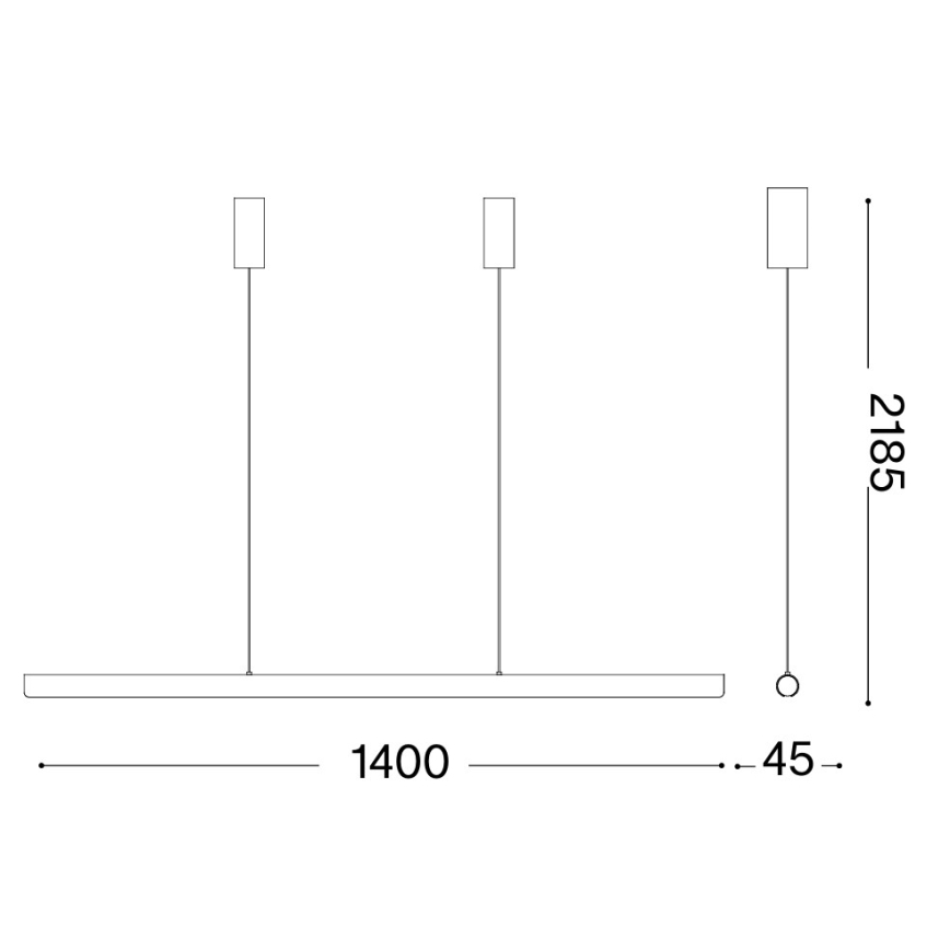 Ideal Lux - LED reguliuojamas pakabinamas šviestuvas ant laido DORICA LED/35W/230V CRI 90 140 cm antracitas