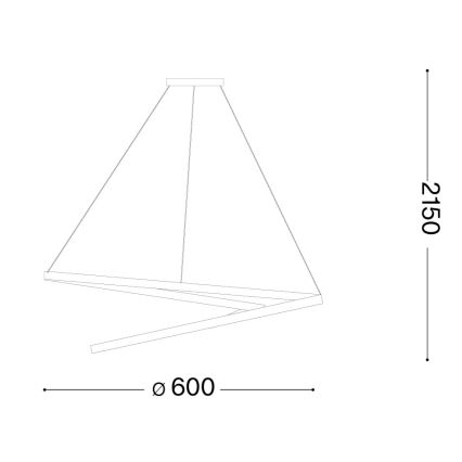 Ideal Lux - dimeriuojamas LED pakabinamas šviestuvas ant laido OZ LED/48W/230V, Ø 60 cm, CRI 90, juodas
