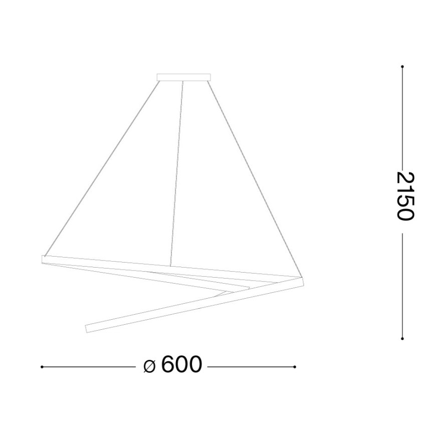 Ideal Lux - dimeriuojamas LED pakabinamas šviestuvas ant laido OZ LED/48W/230V, Ø 60 cm, CRI 90, juodas