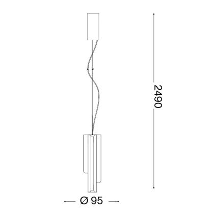 Ideal Lux - LED dimeriuojama liustra ant laido DORICA 3xLED/9W/230V CRI 90 skers. 9,5 cm žalvaris