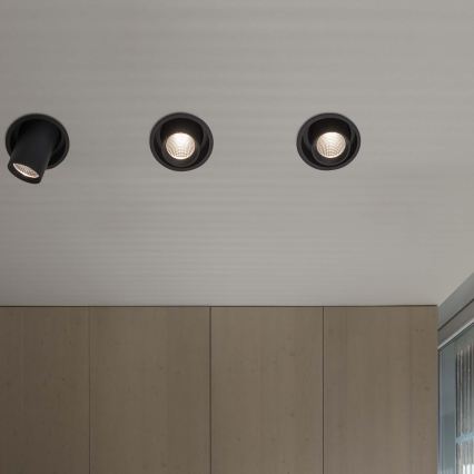 Ideal Lux - LED įleidžiamas taškinis šviestuvas NOVA, 20 W, 230 V, 4000 K, CRI 90, Ø 15,4 cm, juodas