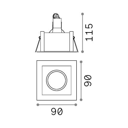 Ideal Lux - Įleidžiamas šviestuvas FUNKY 1xGU10/50W/230V 9x9 cm blizgus chromas