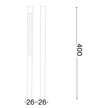 Ideal Lux - JEDI LED lauko šviestuvas, 7 W, 230 V, 40 cm, CRI 90, IP65, antracitas