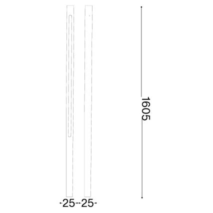 Ideal Lux - JEDI LED lauko šviestuvas LED/25W/230V 160 cm CRI 90 IP65 antracitas