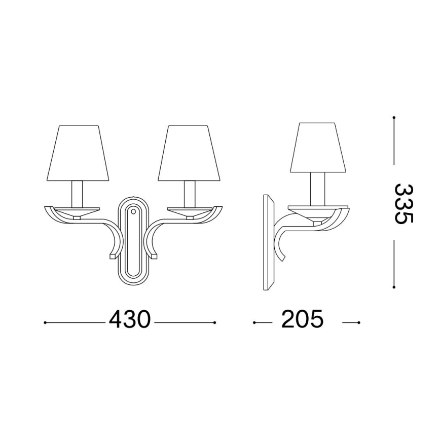 Ideal Lux - krištolas siena lempa PEGASO 2xE14/28W/230V auksas