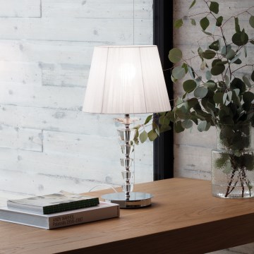 Ideal Lux - Krištolinė stalinė lempa PEGASO 1xE27/60W/230V blizgus chromas