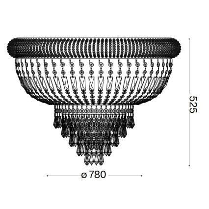 Ideal Lux - Krištolinis lubinis šviestuvas DUBAI 24xE14/28W/230V diametras 78 cm auksas