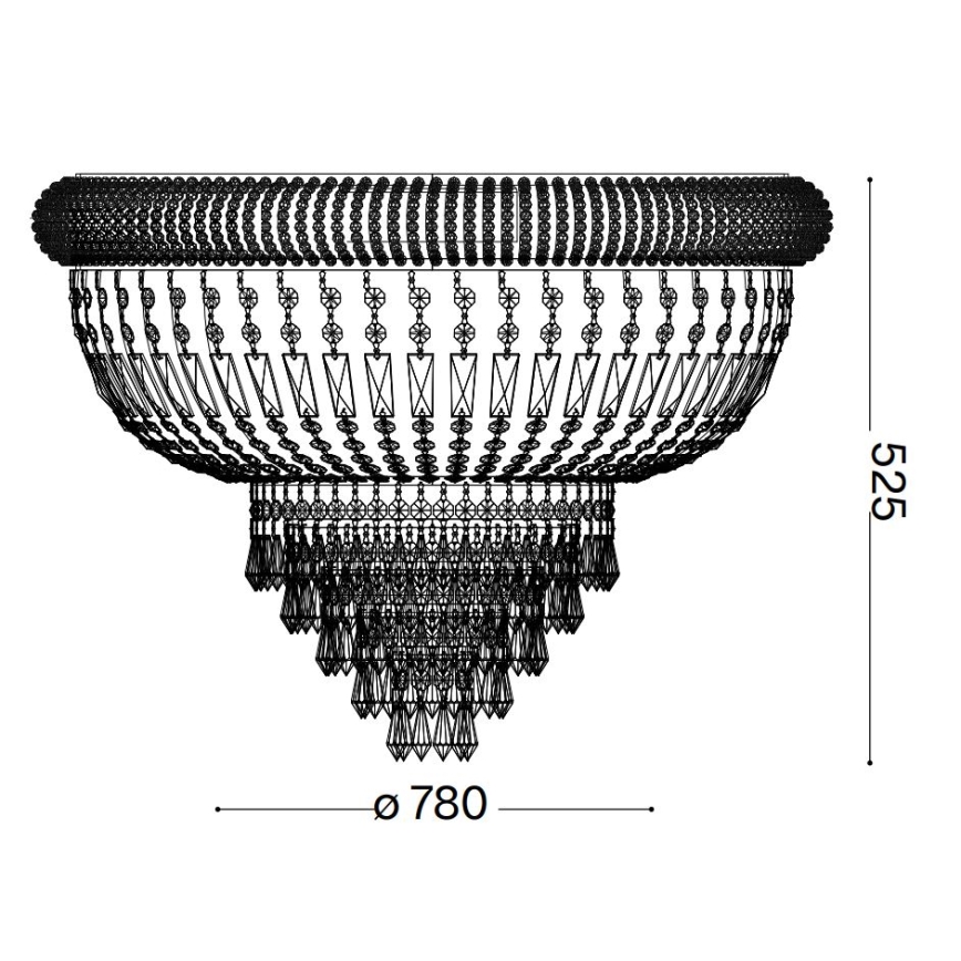 Ideal Lux - Krištolinis lubinis šviestuvas DUBAI 24xE14/28W/230V diametras 78 cm auksas