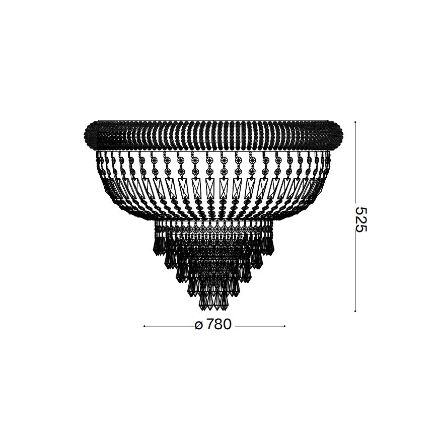 Ideal Lux - Krištolinis lubinis šviestuvas DUBAI 24xE14/28W/230V diametras 78 cm blizgus chromas