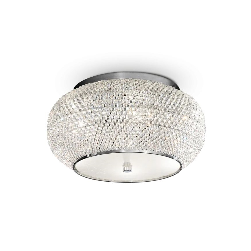 Ideal Lux - Krištolinis lubinis šviestuvas PASHA 6xE14/40W/230V diametras 40 cm blizgus chromas