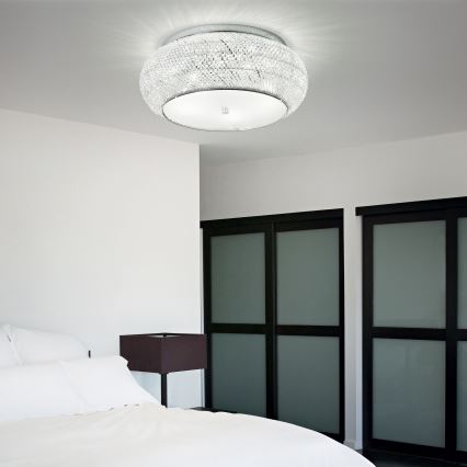 Ideal Lux - Krištolinis lubinis šviestuvas PASHA 6xE14/40W/230V diametras 40 cm blizgus chromas