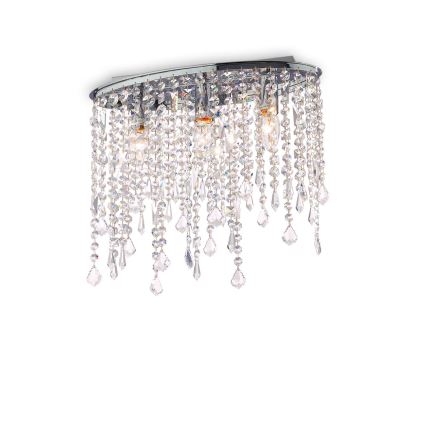 Ideal Lux - Krištolinis lubinis šviestuvas RAIN 3xE14/40W/230V blizgus chromas